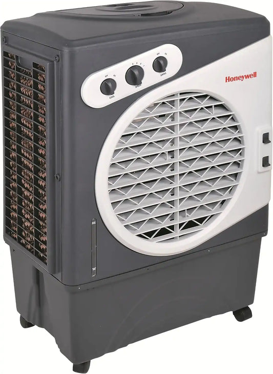 Honeywell CO60PM Evaporative Air Cooler For Indoor & Outdoor Use, 1540 CFM - 15.9 Gallon Tank, White/Gray